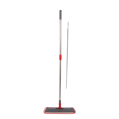 Sustainable Flat Microfiber Mop With Telescopic Stainless Pole